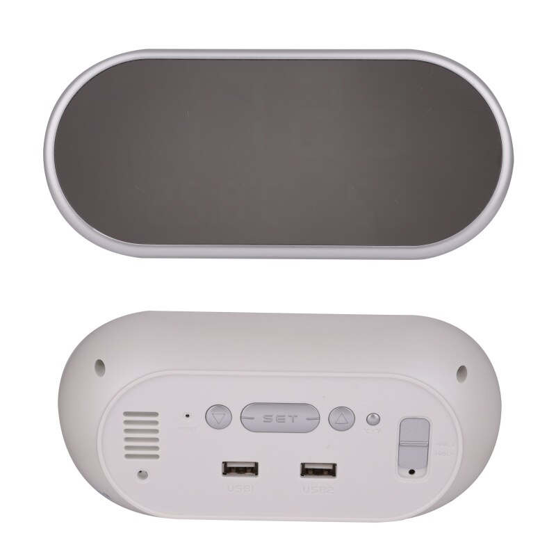 24 / 12 Hours Display LED Digital Wall Clocks Time/Humidity/Temperature Dimmable Nightlight Snooze Function for Home Kitchen