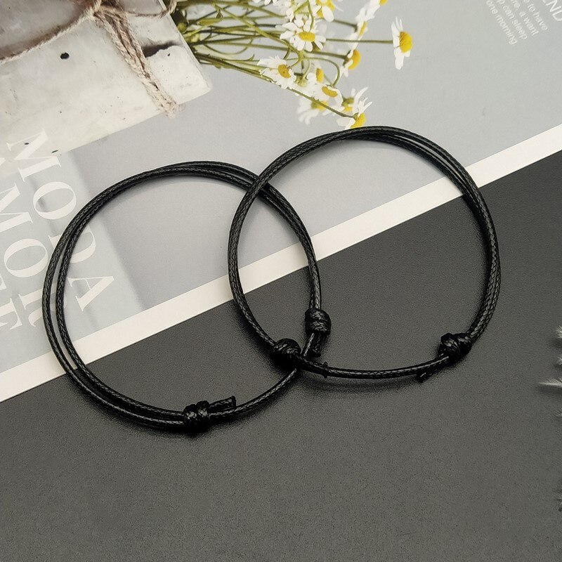 2- piece/loose rope bracelet for men and women, blue and white starfish design, couple's hand bracelet for boyfriend, adjustable lucky bracelet: F