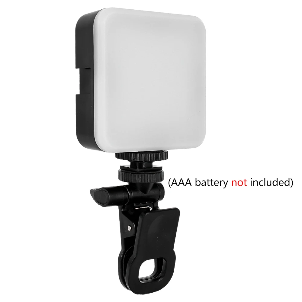 Mini luz LED para Selfie, lámpara de relleno para cámara de vídeo, Panel de luz portátil con Clip para cámara/teléfono/portátil/imagen de tableta/maquillaje/Vlog: Blanco
