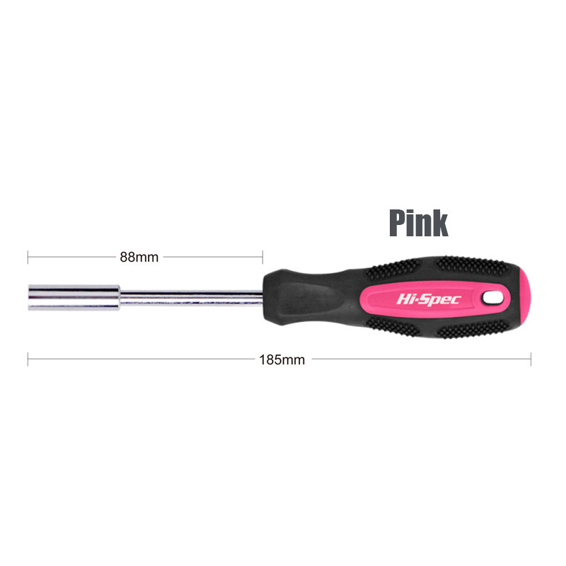 6.35mm 1/4 Series Batch Head Screwdriver Handle Multifunctional Sleeve Driver Bit-Holder Ratchet Socket Screw Driver: Pink