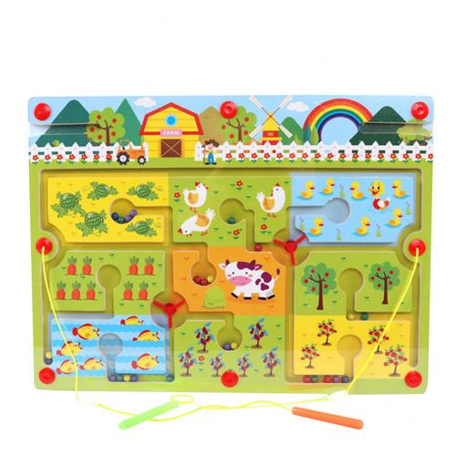 El espacio de la ciudad laberinto magnético Junta corriendo cuentas juego intelectual juguetes educativos para niños para el de los niños: Farmland Maze