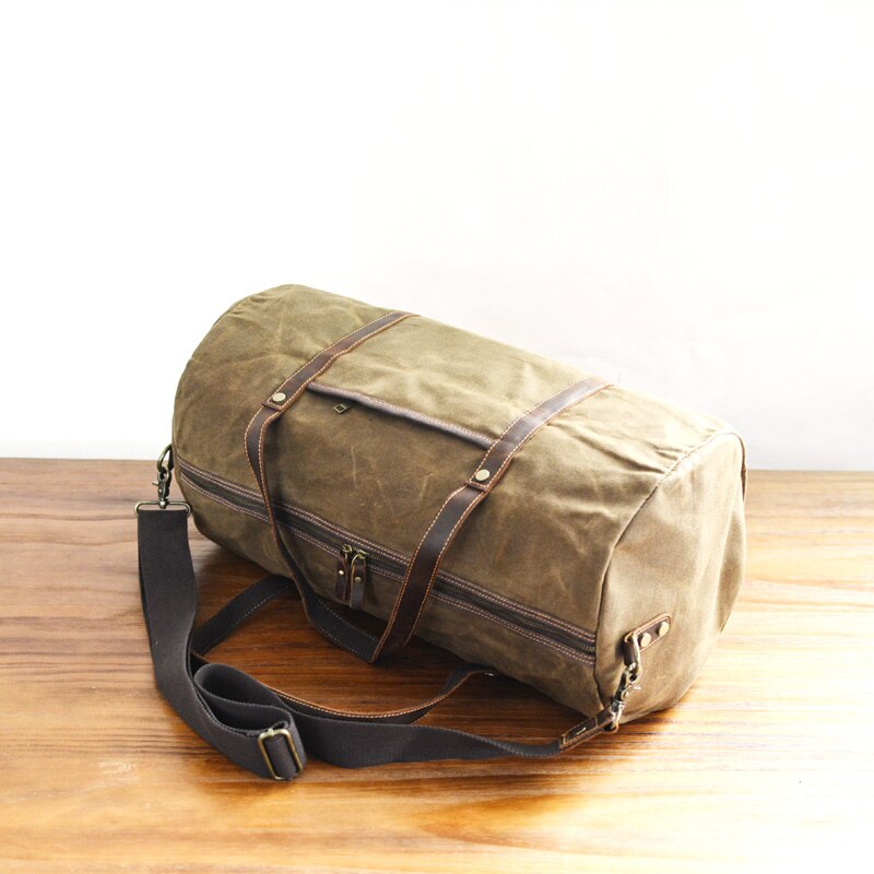 Gewaxt Canvas Handtas Mannen Grote Capaciteit Messenger Bag Tote Weekend Bag