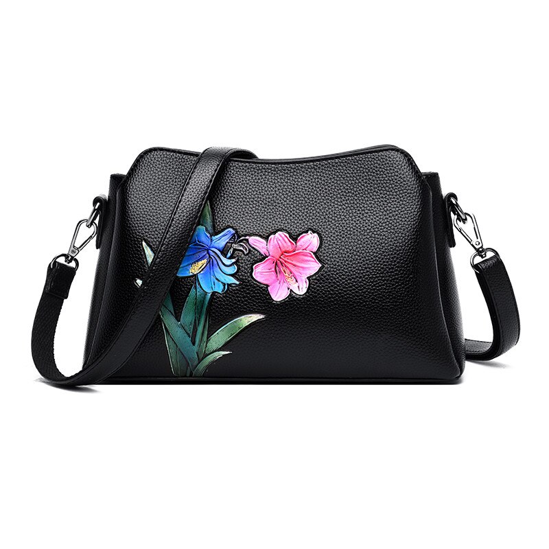 Mode Bloem Lederen Luxe Handtassen Vrouwen Tassen Handtassen Bloem Chinese Stijl Crossbody Tassen Voor Vrouwen: Lily