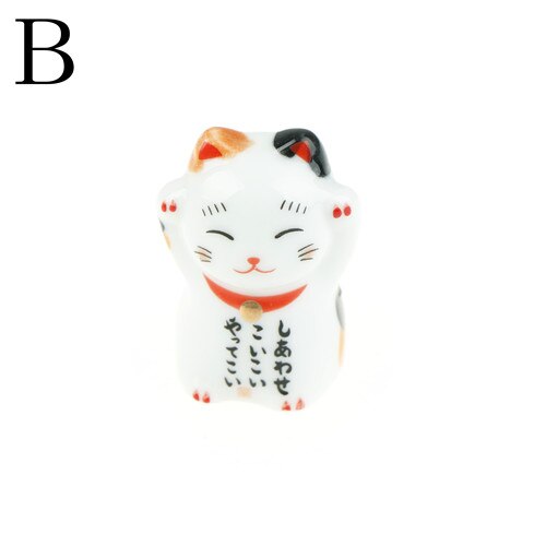 Japanska keramiska ätpinnar vård keramiska lyckliga katt hem hotell keramik söta mini lyckliga katt ätpinnar hållare: B