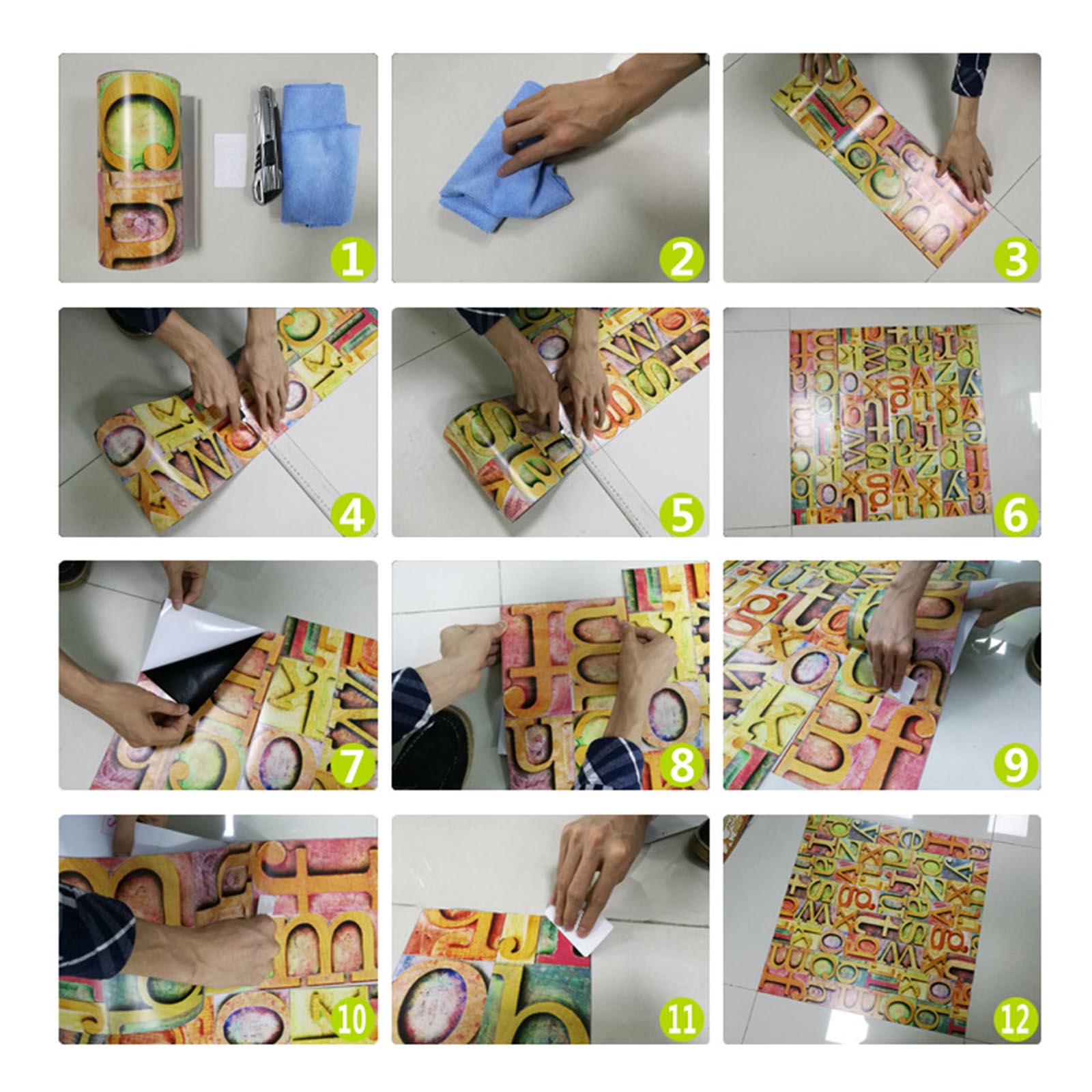 Tile Stickers 2x50m Bathroom Kitchen Wood Grain Wall Stick Waterproof Self Adhesive Removable DIY Paste Wall Decals Home Decor