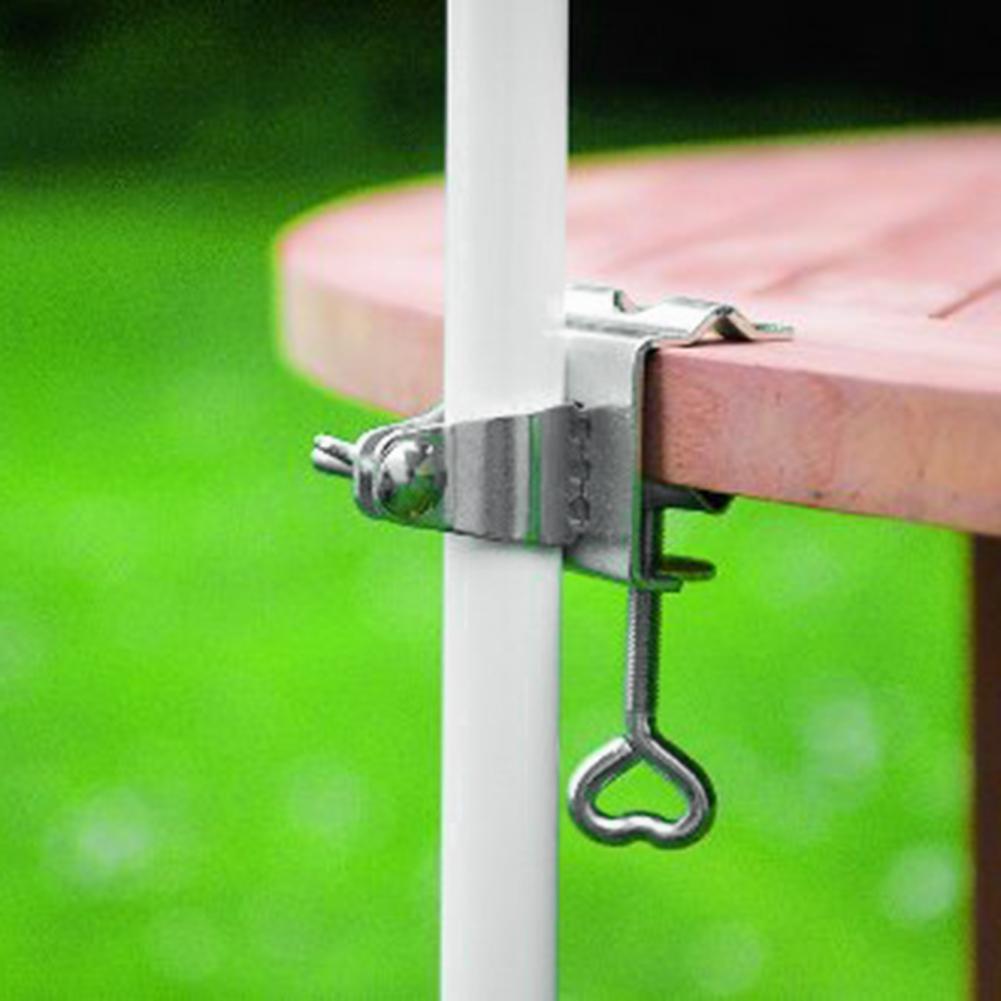 Portable Non-slip Table Umbrella Clamp Alloy Garden Windproof Table Parasol Stand for Balcony
