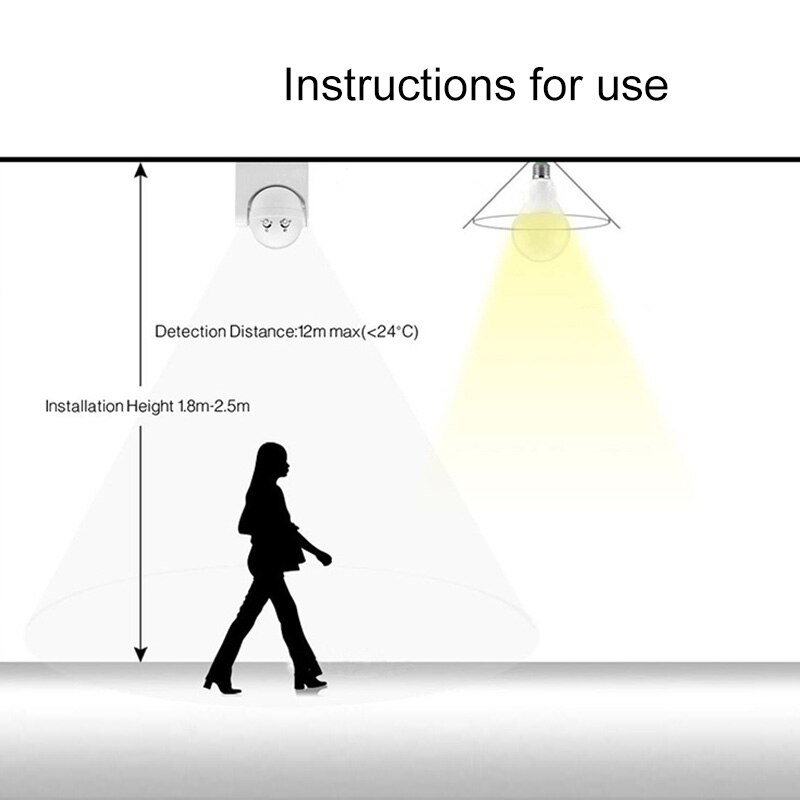 Interruptor de Sensor de 180 ° para exteriores, esférico, a prueba de lluvia, a prueba de polvo, PIR, Sensor infrarrojo de cuerpo humano