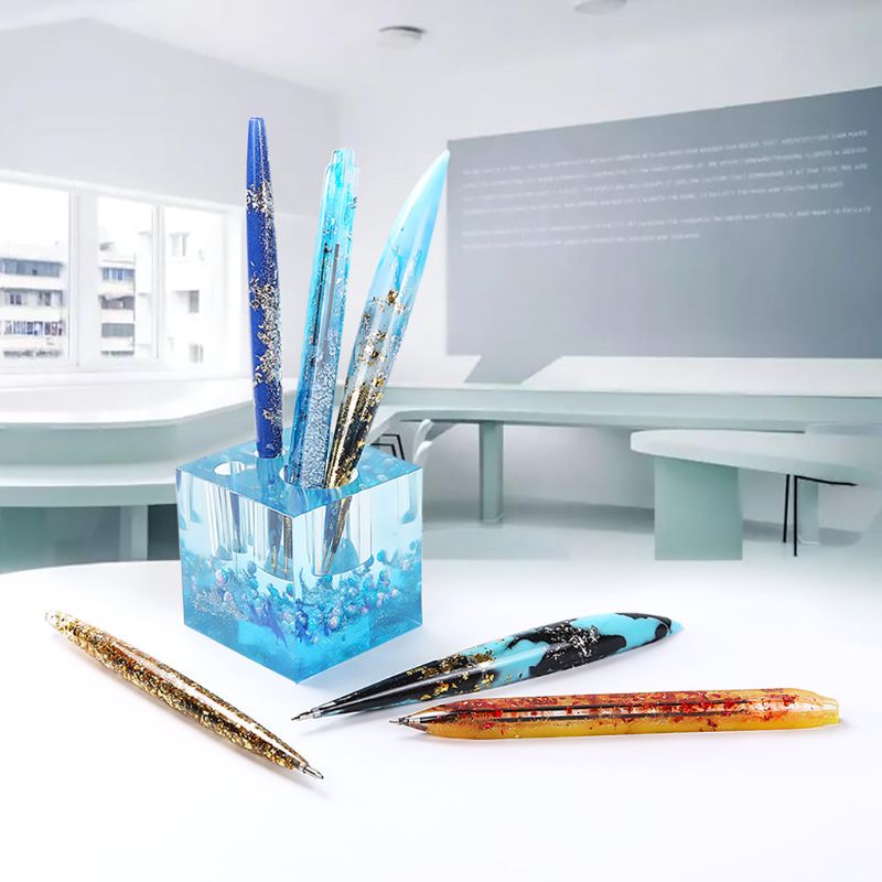 BRICOLAGE Stylo À Bille En Silicone Moules En Résine Avec 30 Pièces Recharges 3 Couleurs Stylo Plume Résine Époxy Coulée Moules Artisanat Outils