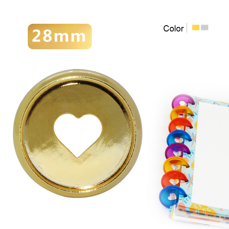 Fromthenon 11pcs Heart-Shaped Planner Ring Binder Happy Planner Journals Disc Notebook Accessories Binder Rings for Scrapbooking