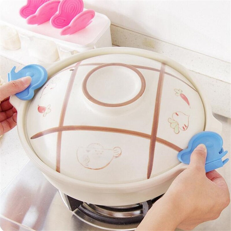 HOMETREE Creatieve Siliconen Isolatie Tegen Vlinder Clip Band Met Magneet Genomen Oven Verdikte Beschermen Keuken Tool H318