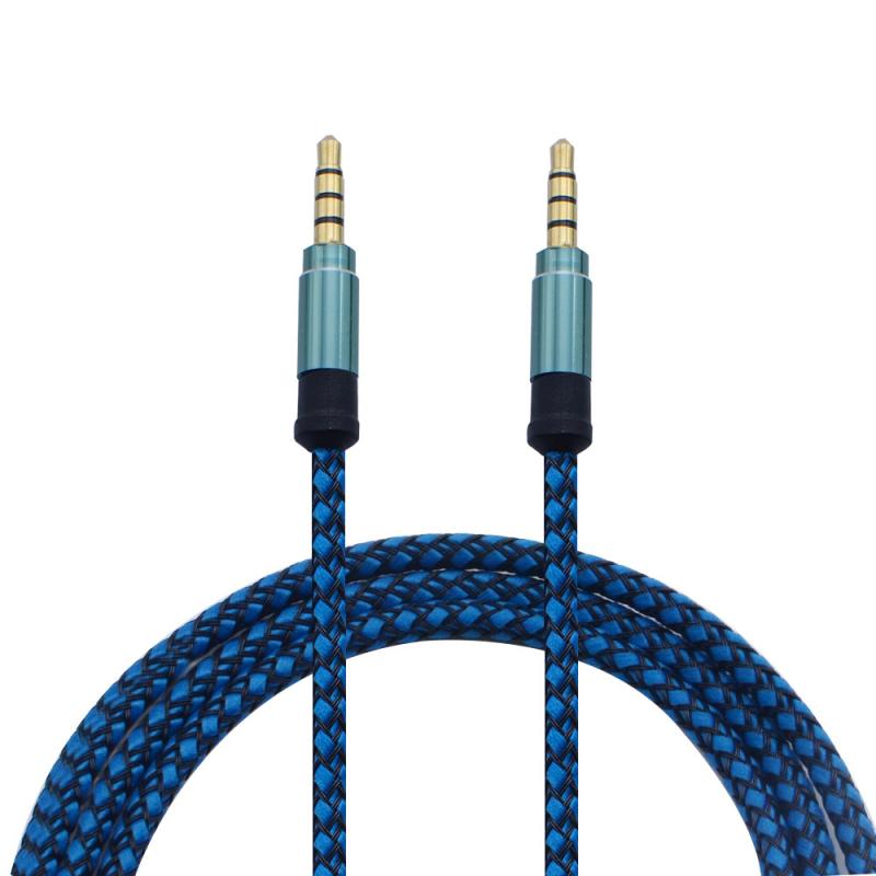 1.5m 3m di Nylon Jack Audio Cavo da 3.5mm Maschio A 3.5mm Maschio Aux Cavo Kabel Oro Spina auto Cavo per il iPhone Samsung Altoparlante Del Telefono