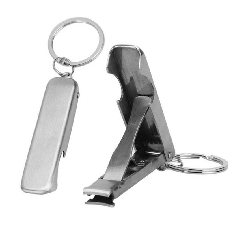 Mini ultratunn vikbar nagelklippare trimmer flasköppnare nyckelring multiverktyg
