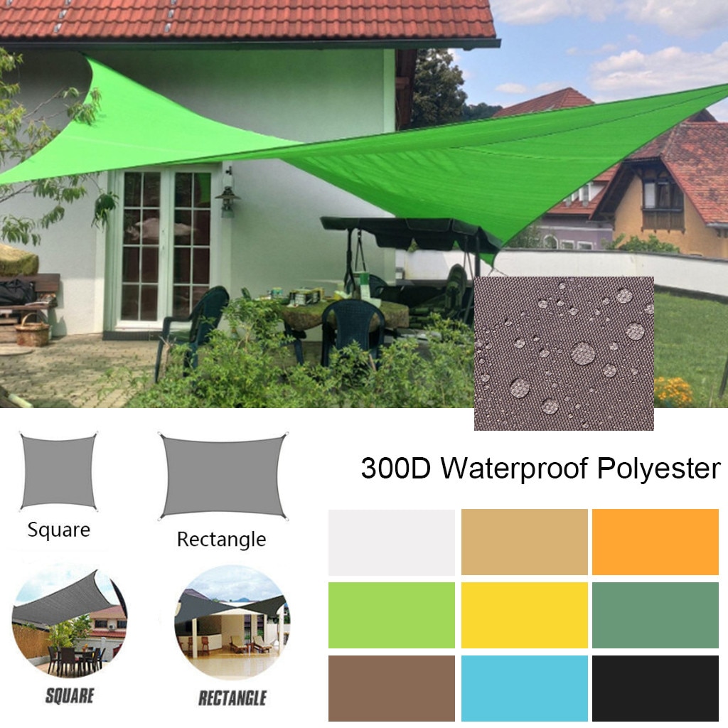 Waterproof Sun Shade Polyester Square Rectangle Shade Sail Garden Terrace Canopy Swimming Camping Hiking Yard Sail Awning #g3