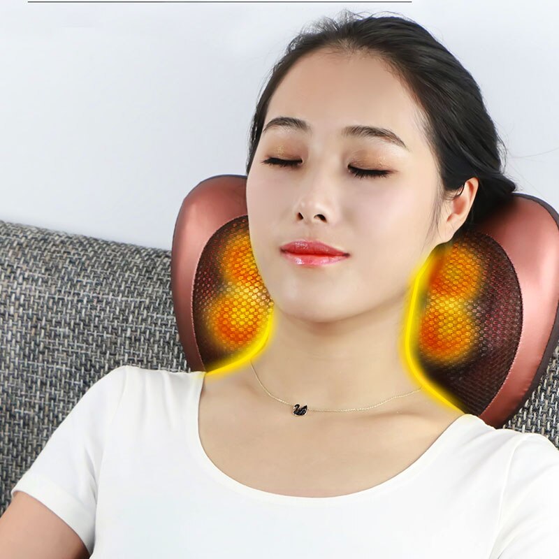 Cervical Massager Pillow Shiatsu kneading heat Vibrating electric back neck shoulder massage pillow