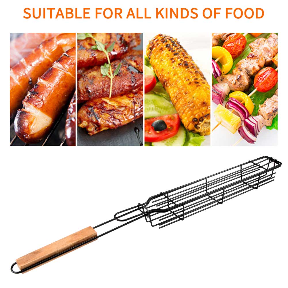 BBQ Tools Meat Fish Grill Basket Vegetables Barbeque Food Holder Barbecue Tray Portable Wild Barbecue Net Easy Washable