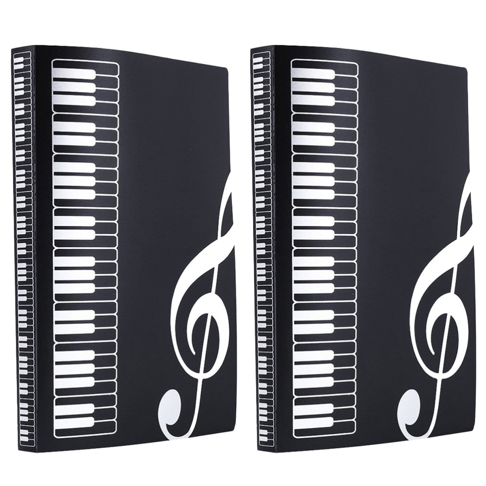 2 stuks kantoormap, muziekmap, organizer, papieren documenthouders, schoolkantoorbenodigdheden met 40 stuks binnenpagina's (b