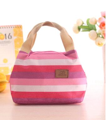 eTya Stripe Insulated Lunch Bag Tote Travel Picnic Bags for Women Men Kids Fresh Cooler Thermal Food Storage Lunch Box: 4