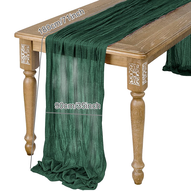 corridore da tavola bianchi in garza semitrasparente Matrimonio Vintage ▾ rustico Compleanno Decorazione di nozze Banchetti Archi Boho arredamento Copritavolo