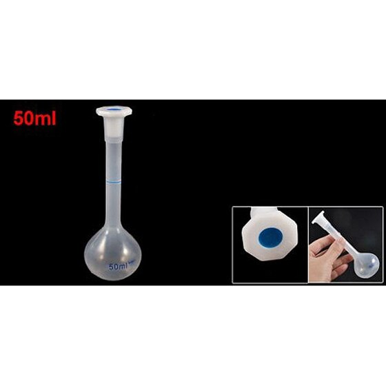Chemistry Lab Clear White Plastic Measuring Beakers Flasks 50ml