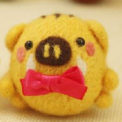 Jiwuo okrągłe lalki DIY wełna filcowanie igłą pakiet materiałów wełna filc rękodzieło szturchać zestaw zestaw robić rękodzieła filcowanie igłą kreatywny prezent: Wild boar