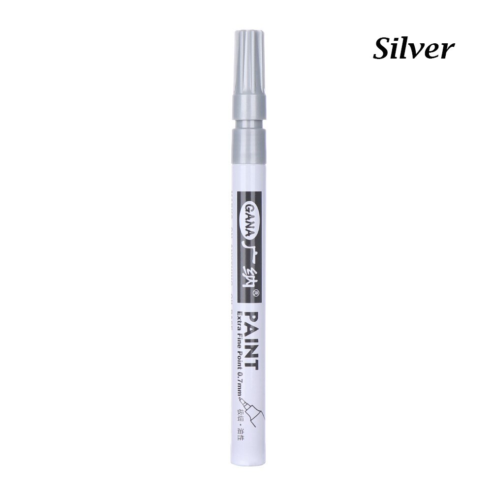 Metallic markers 0.7mm niet-giftige verfmarkers grafische tekening permanente marker snel drogende diy kunstmarker verfpen 8 kleuren: Zilver