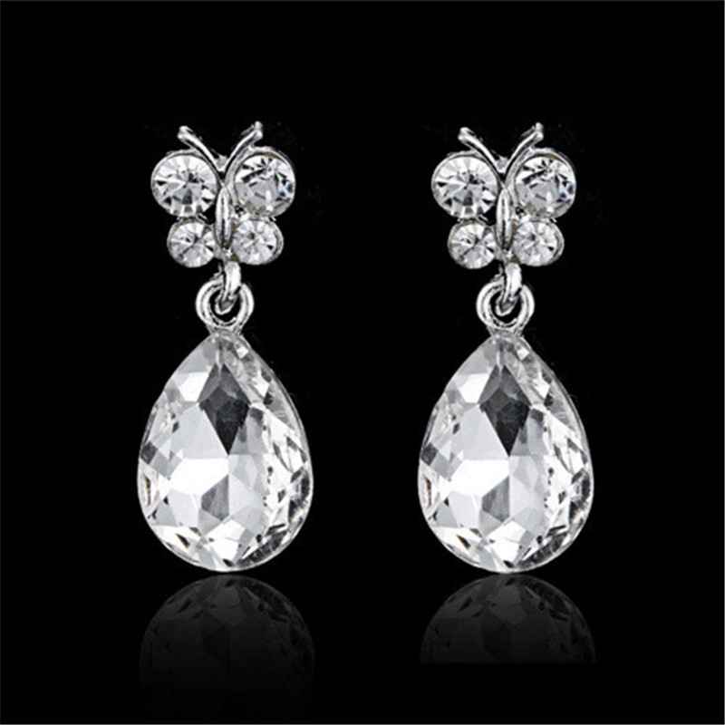 CC sieraden sets ketting oorbellen 2 stuks water cubic zirkoon bruiloft accessoires voor vrouwen bruids prinses mode zm013