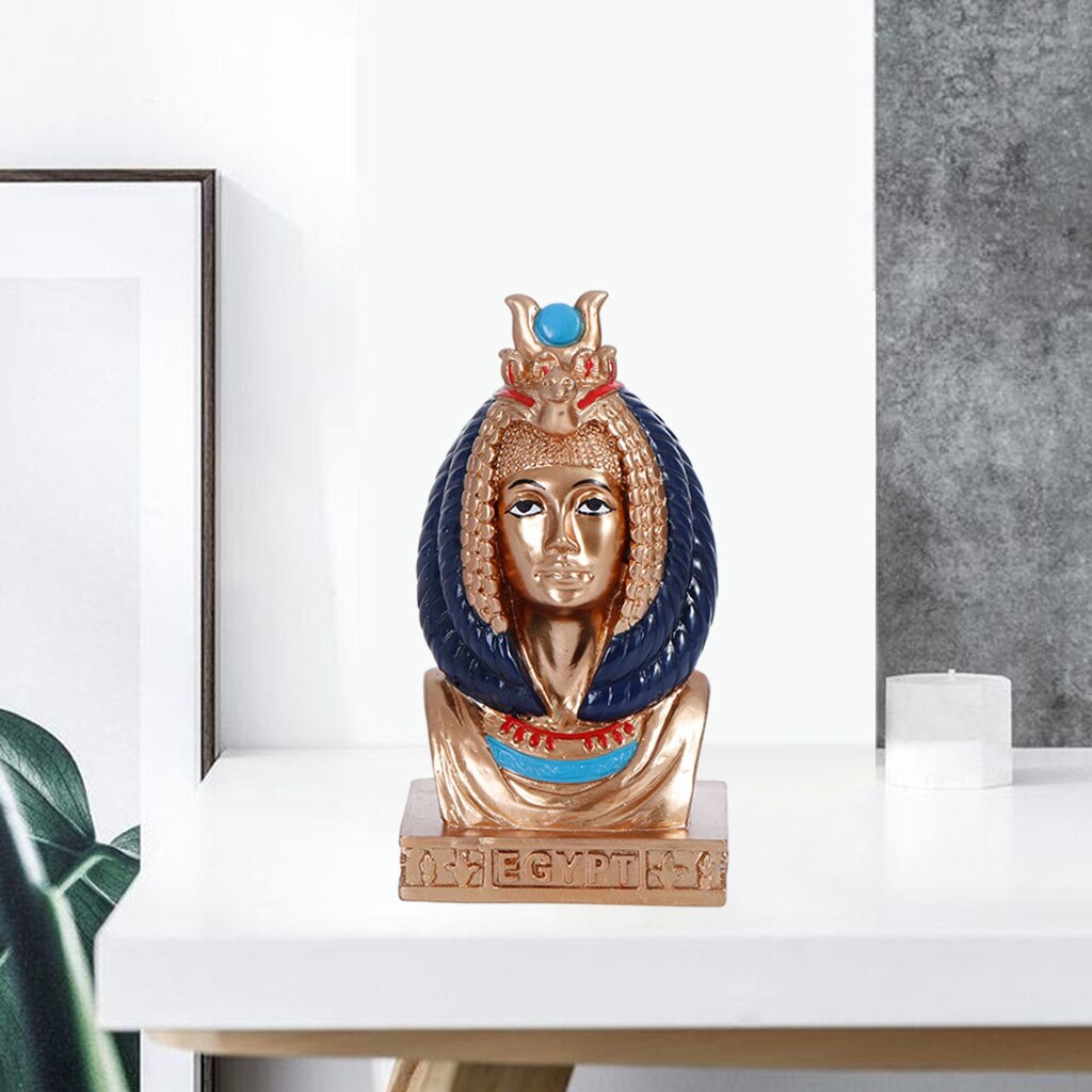 Oude Egyptische Hoofd Standbeeld Model Handgemaakte Beeldje Kantoor Decoratie