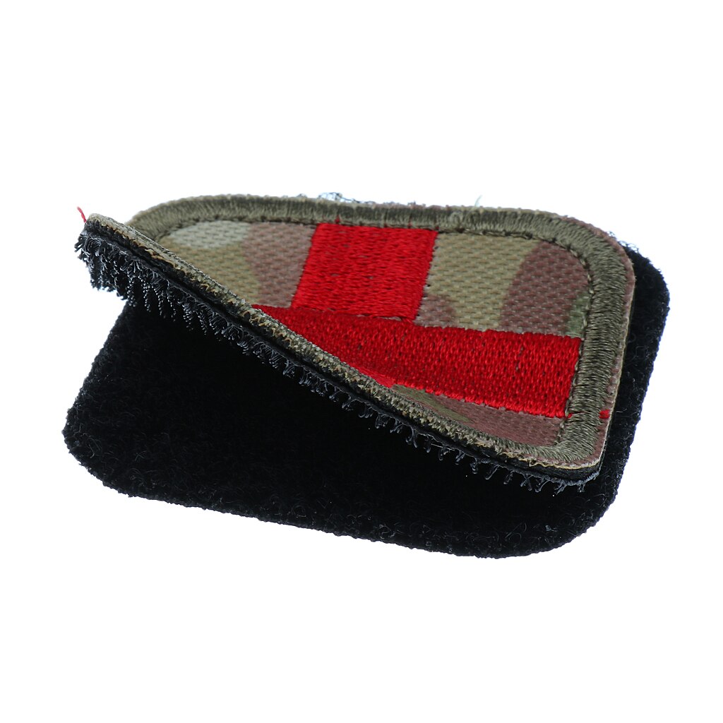 2X2 Inches Medic Rode Kruis Patch Klittenband Backing-Meerdere Kleuren: CP Camo
