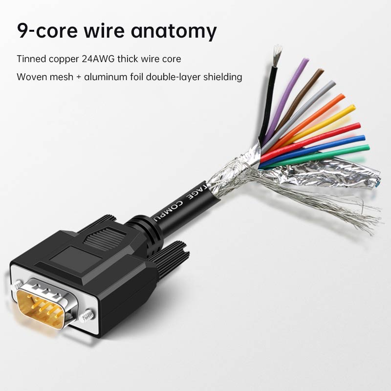 DB9 DB15 DB25 Connector Cable 24AWG 9/15/25 Pin Soldering-free Signal Line Male Female RS232 Serial Port Plug Shielded Data Wire