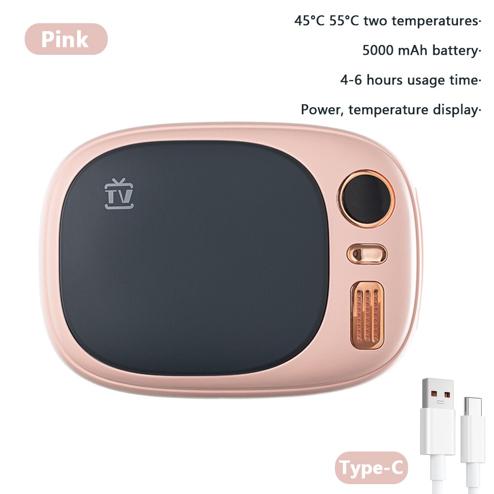 Heater Rechargeable Hand Warmer 5000 mAh Emergency Power Bank LED display Electric Hand Warmer Handy Electric Xiomi Heater warm: 02