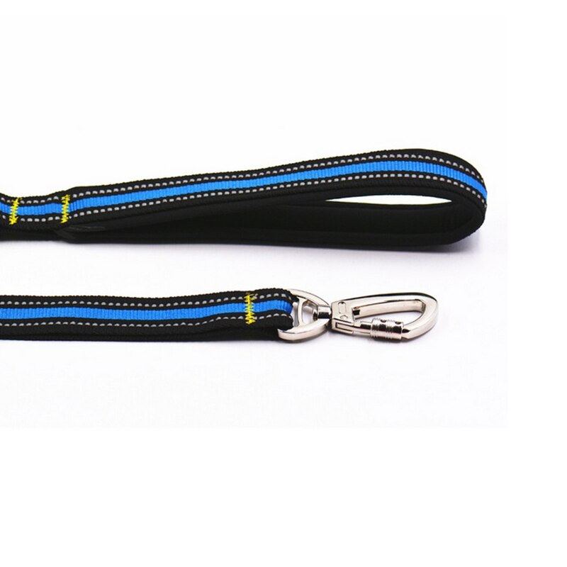 Elastic buffer Large Dog Leash Double handle pet Lead Reflective Traction rope 2 Handles big Dog Leashes Diving cloth Padded