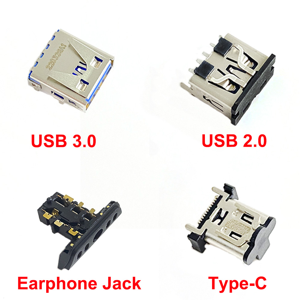 2 peças para ps5 usb 2.0 3.0 porta tipo-c conector de soquete fone de ouvido fone de ouvido conector de porta jack