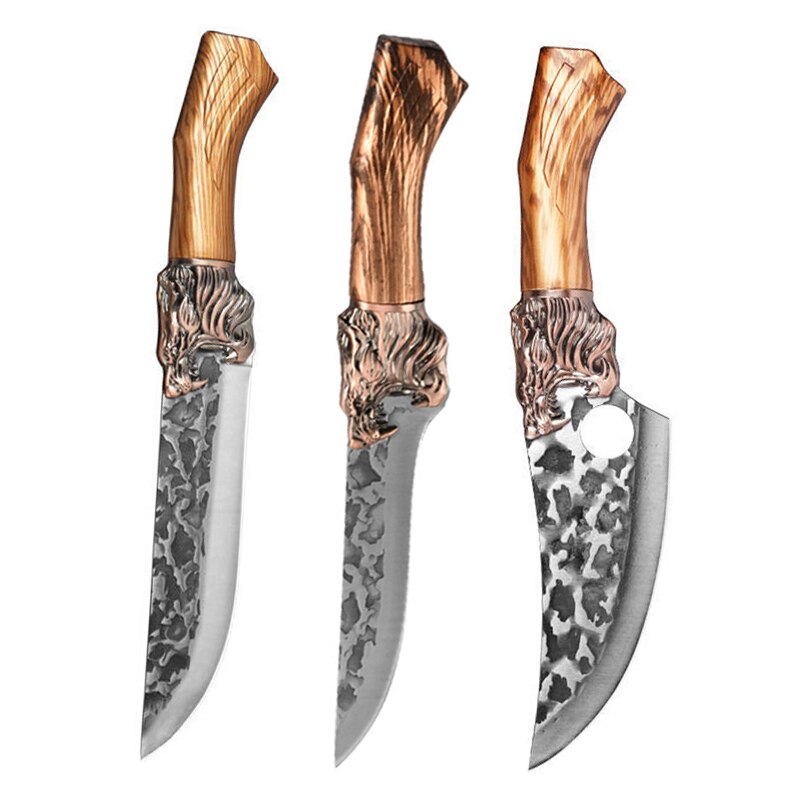 Household Kitchen Knife Stainless Steel Boning Knife Forging Meat Cleaver Slice Chop Bone Knife Cooking Tool: Style B-C-E