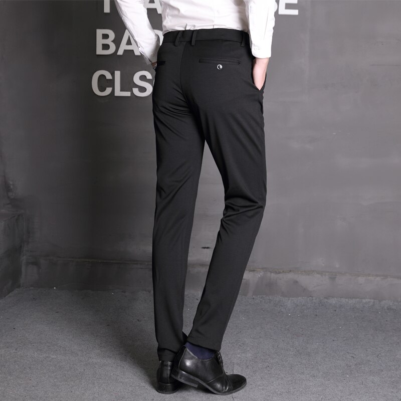 Streetwear stor størrelse jakkesæt bukser herretøj klassiske formelle business casual bukser mandlige slim fit ensfarvet 28-34 36 38