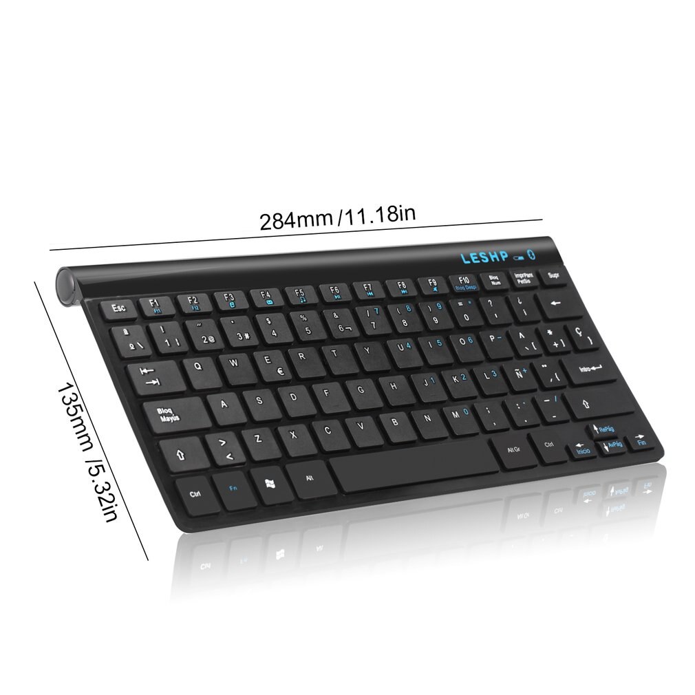LESHP Universal Compact Durable Slim Portable Wireless 3.0 Keyboard With Built in Rechargeable Battery