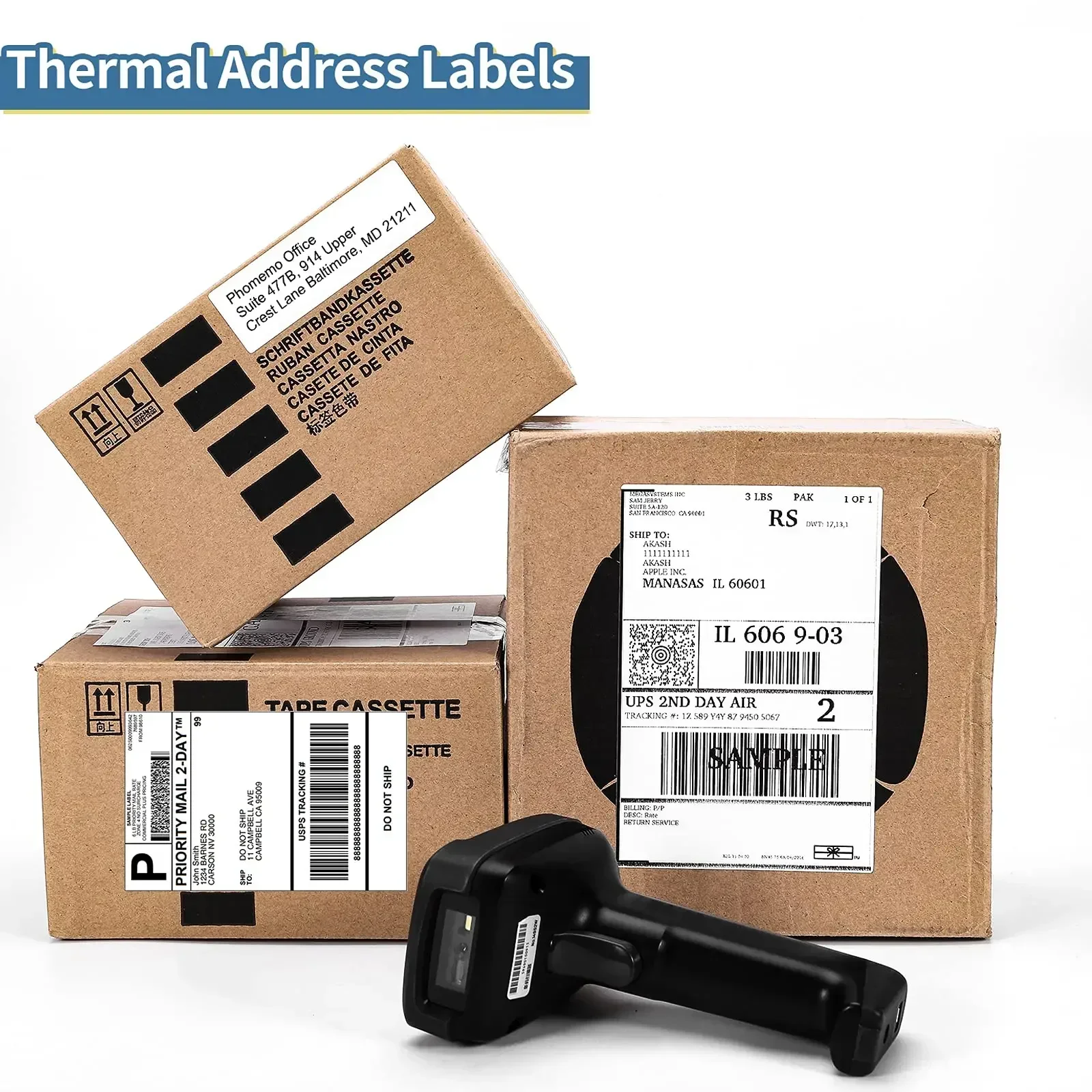 500Pcs Thermal Paper 4x6 Fan-Fold Labels Supplies Phomemo 241BT 246S D520BT Label Printer for Package Adress Business