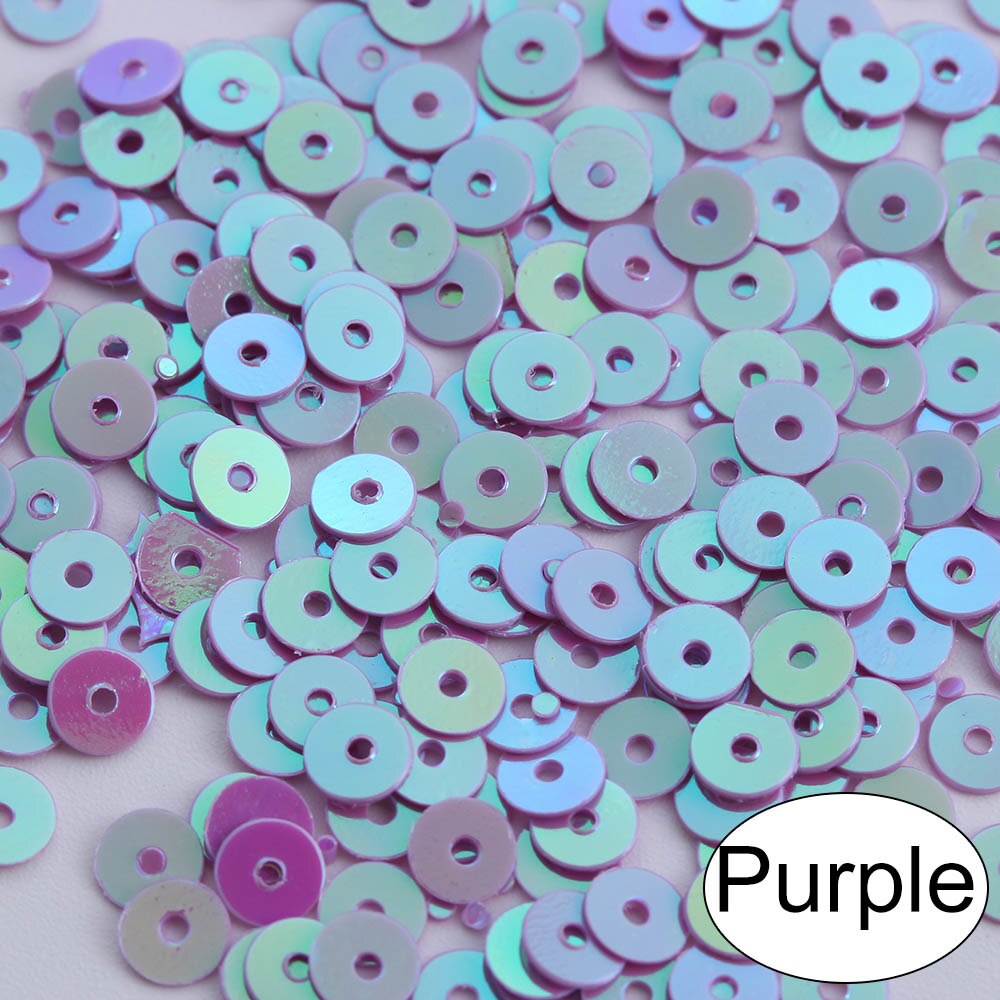 1000 stuks/zak 4mm veelkleurige losse plastic pailletten voor thuis, feest, bruiloft, decoratie, versiering, doe-het-zelf, knutselen, naaien, accessoires: Paars 