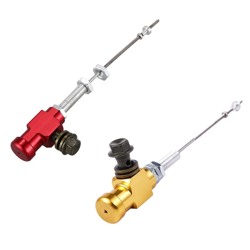 2 stk motorcykel hydraulisk kobling hovedcylinderstangbremsepumpe  m10 x 1.25mm aluminium - guld & rød: Default Title