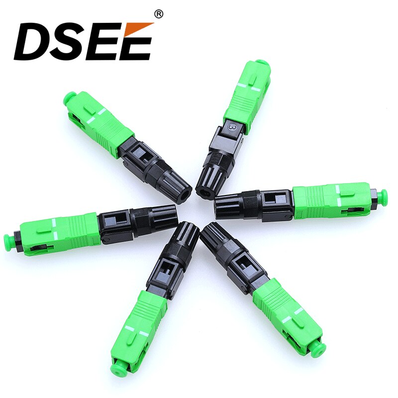 100pcs FTTH SC APC Single Mode Fiber Optic SC APC Quick Connector SC APC FTTH Fiber Optic Fast Connector