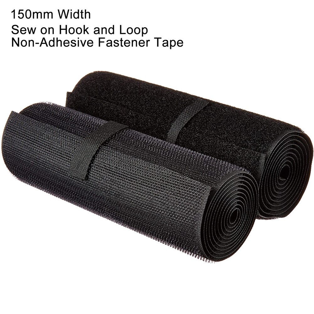 150mm leveä ompele koukulla ja silmukalla tarttumaton kiinnitysteippi nylon kangas koukkusilmukka teippi musta valkoinen taikateippi tarra 1m/ paria