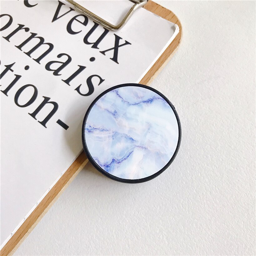 Glossy Popular Marble Expanding Phone Stand Grip Finger Rring Support Anti-Fall Round Foldable Mobile Phone Holder for iPhone 11: C10