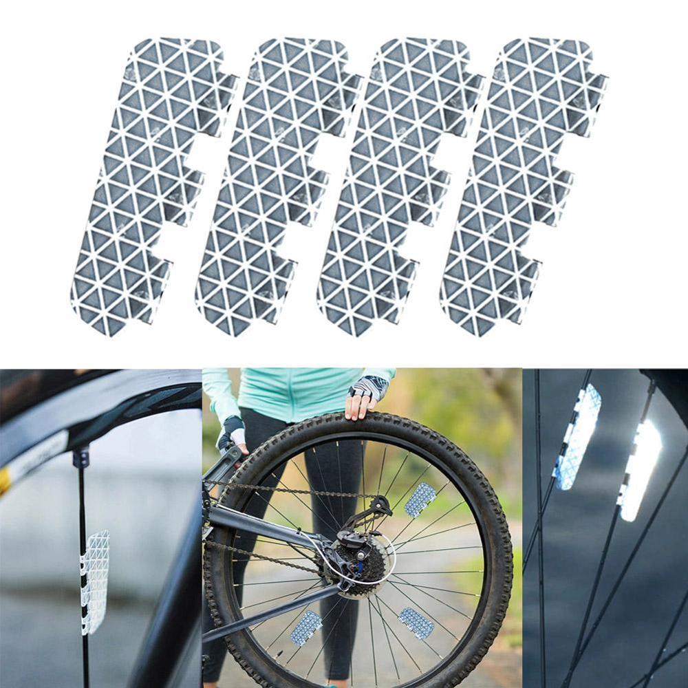 4/8 PCS Bicycle Reflective Stickers Bike Spoke Stickers Safety Wheel Rim Spoke Decals Bicycle Tools Bike Spoke Reflector