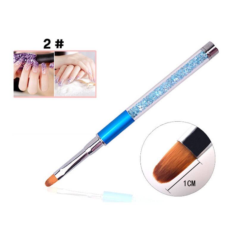 Trazador de líneas de pintura en Gel UV, 1 unidad, cepillo de pluma para uñas, removedor de cutículas de cuarzo, mango de cuentas de 10 colores, herramienta de pincel para manicura artística: 2
