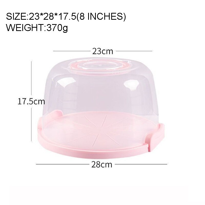 BalleenShiny Round Folding Plastic Portable Cake Box Cupcake Portable Packing Box Transparent Birthday Cake Box Toast Cake Box: T2