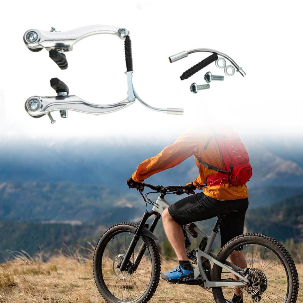 V-brake Brakes Lever Mountain Bike Bicycle Brake Aluminum Alloy V Brake Bicycle Cycling For MTB Curved Rods Gaskets Full Set