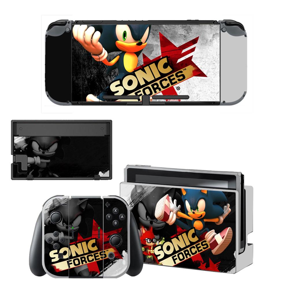 Vinyl Screen Skin Sonic Protector Stickers for Nintendo Switch NS Console + Controller + Stand Holder Dock Skins Stickers: QBYSNS0444