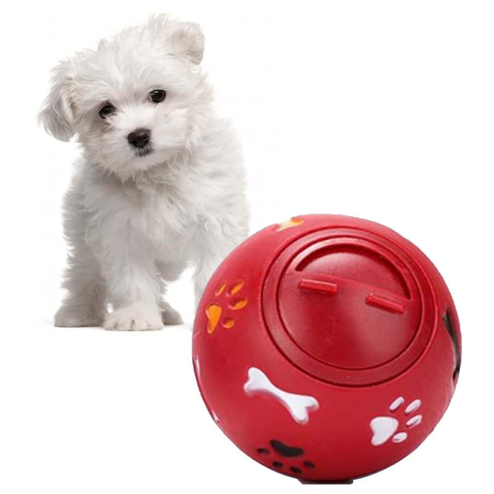 Pelota de goma para masticar para perros de compañía, alimentadores de ortodoncia para perros de compañía, juguetes interactivos para limpiar los dientes, suministros para mascotas, n. ° T2P: Red S