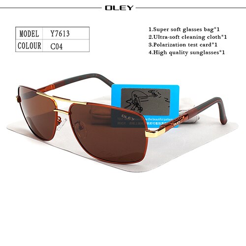 OLEY Polarisierte Sonnenbrille Männer Neue Augen Schützen Sonnenbrille Mit Zubehör Unisex fahren brille oculos de sol: Y7613 C4