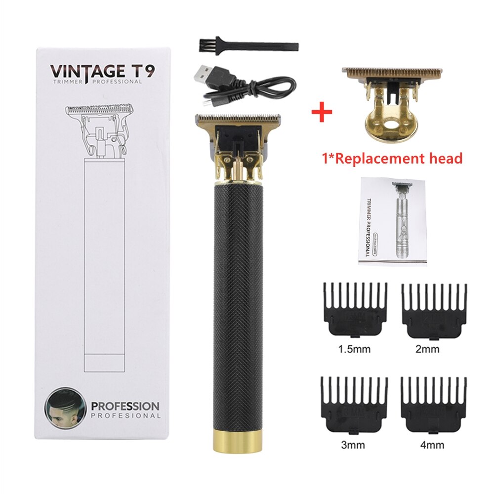 Professionele Oplaadbare Tondeuse Kapper Carving T Outliner Blade Kappers Tondeuse Scheren Cuttting Machine: Black grid withbox s
