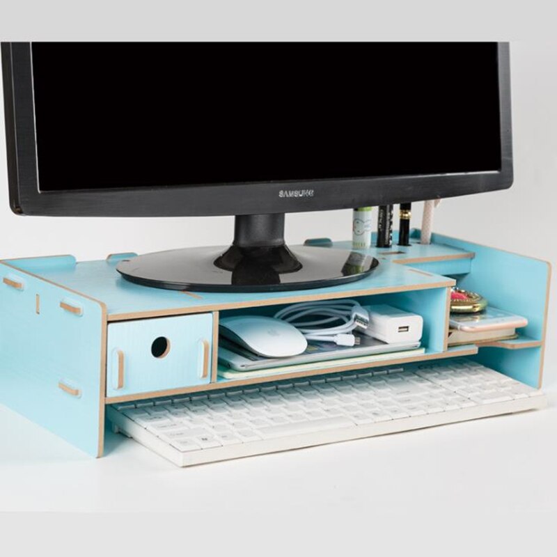 Display Computer Scherm Basis Verhogen Rack Creatieve Desktop Plaat Afwerking Opbergrek Tafel Smalle Computer Bureau